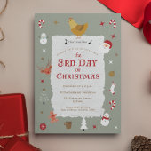 かわいいクリスマスの3日目のパーティ 遅れたクリスマス・パーティ 招待状