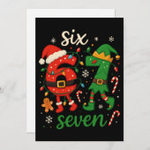かわいいクリスマスの6と7のミーム シーズンカード (正面/裏面)