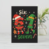 かわいいクリスマスの6と7のミーム シーズンカード (スタンド正面)