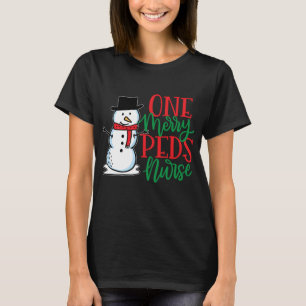 かわいいクリスマスのPETナース – 小児雪だるまの保育園 Tシャツ