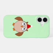 かわいいクリスマスふくろう iPhone 16ケース (裏面横)