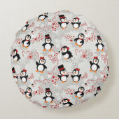 かわいいクリスマスぺんぎんのモノグラム ラウンドクッション (裏面)