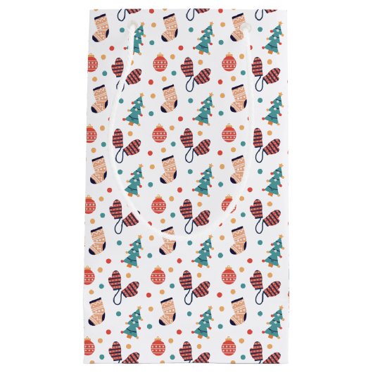 かわいいクリスマスをテーマにした スモールペーパーバッグ (正面)