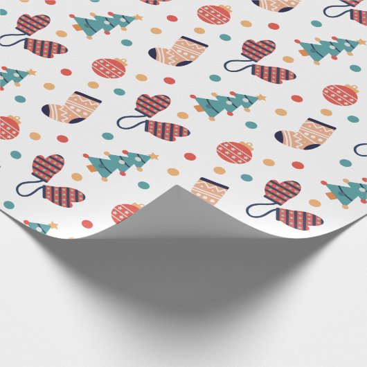 かわいいクリスマスをテーマにした ラッピングペーパー (角)