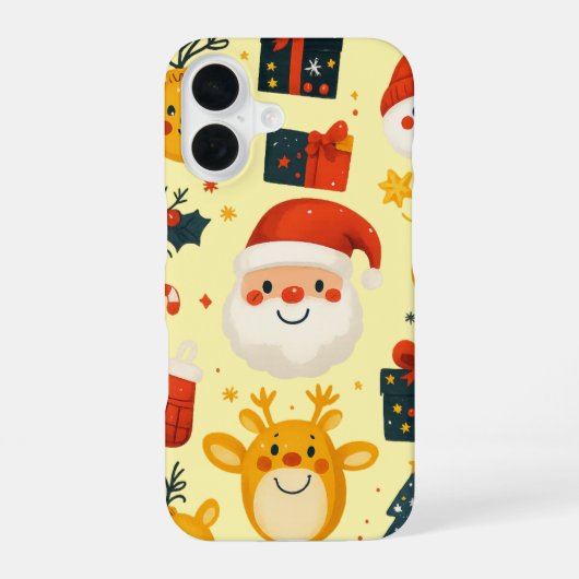 かわいいクリスマスアイコンイラスト iPhone 16ケース (裏面)