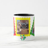 かわいいクリスマスアイコングラフィック3写真クリスマスギフト マグカップ (中央)