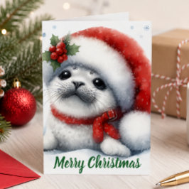 かわいいクリスマスアザラシ シーズンカード