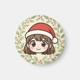 かわいいクリスマスアニメ女の子マグネット マグネット
