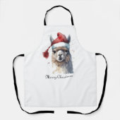 かわいいクリスマスアルパカカスタムー エプロン (正面)