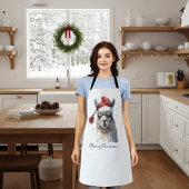 かわいいクリスマスアルパカカスタムー エプロン