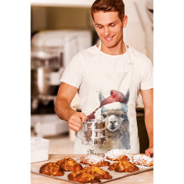 かわいいクリスマスアルパカカスタムー エプロン