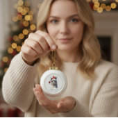 かわいいクリスマスアルパカカスタムー セラミックボールオーナメント