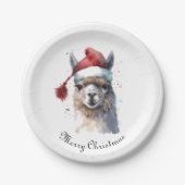 かわいいクリスマスアルパカカスタムー ペーパープレート (正面)