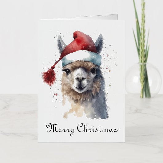 かわいいクリスマスアルパカカスタムー 箔シーズンカード (正面)