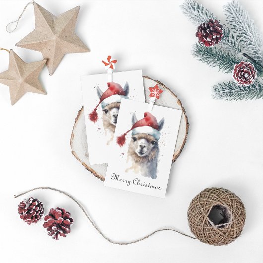 かわいいクリスマスアルパカカスタムー 箔シーズンカード