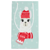 かわいいクリスマスアルパカ スモールペーパーバッグ (正面)