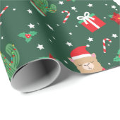 かわいいクリスマスアルパカ ラッピングペーパー (ロールコーナー)
