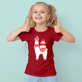 かわいいクリスマスアルパカ Tシャツ