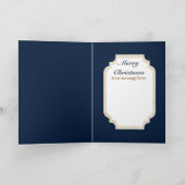 かわいいクリスマスアートデコカップルのメッセージを追加 シーズンカード (内部)