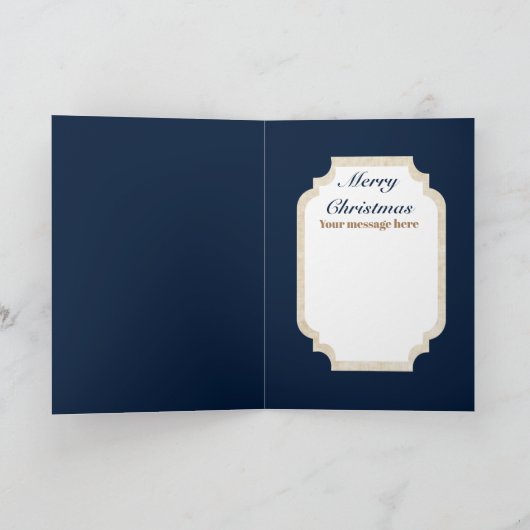 かわいいクリスマスアートデコカップルのメッセージを追加 シーズンカード (内部)