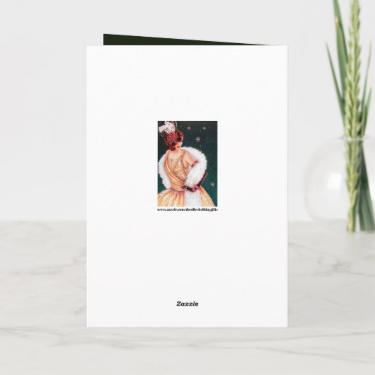 かわいいクリスマスアートdecoヴィンテージ追加メッセージカード シーズンカード (裏面)