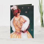 かわいいクリスマスアートdecoヴィンテージ追加メッセージカード シーズンカード (正面)