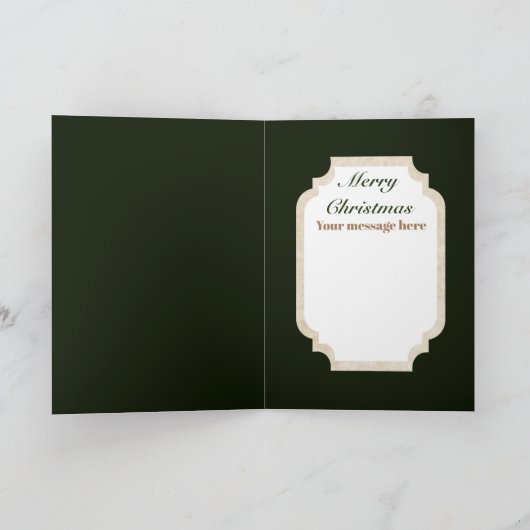 かわいいクリスマスアートdecoヴィンテージ追加メッセージカード シーズンカード (内部)