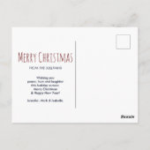 かわいいクリスマスイブチャイルド&キティ猫の水彩色 ポストカード (裏面)