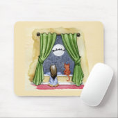 かわいいクリスマスイブチャイルド&キティ猫の水彩色 マウスパッド (マウス)