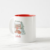 かわいいクリスマスウィンターホリデー ツートーンマグカップ (正面左)