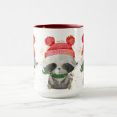 かわいいクリスマスウィンターラクーンコーヒーマグ マグカップ (中央)