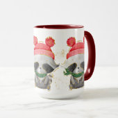 かわいいクリスマスウィンターラクーンコーヒーマグ マグカップ (正面右)