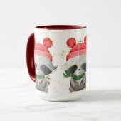 かわいいクリスマスウィンターラクーンコーヒーマグ マグカップ (正面左)