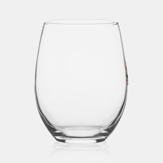 かわいいクリスマスウェルシュコーギードッグスサンタパピーホリダ ステムなしワイングラス (右)