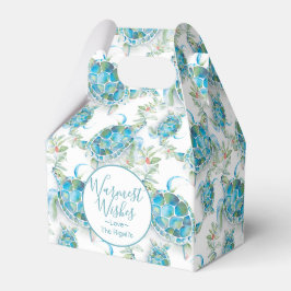 かわいいクリスマスウォーターカラーウミガメ フェイバーボックス