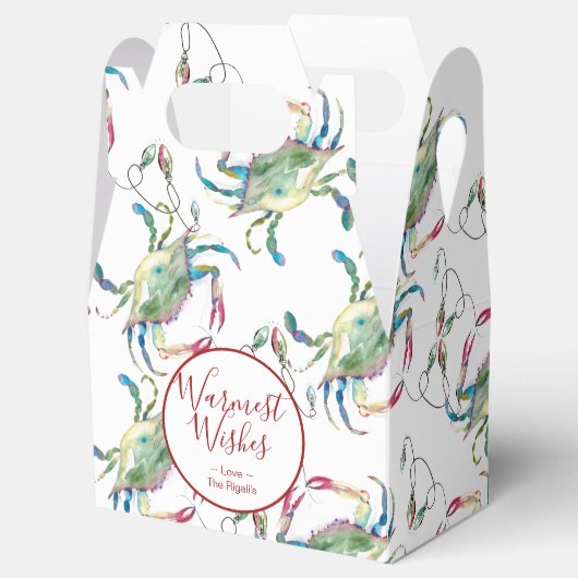 かわいいクリスマスウォーターカラーブルーカニのお気に入りボックス フェイバーボックス (オープン)