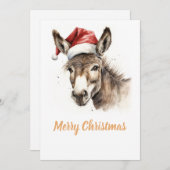 かわいいクリスマスウォーターカラーロバ シーズンカード (正面/裏面)