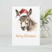 かわいいクリスマスウォーターカラーロバ シーズンカード (スタンド正面)