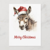 かわいいクリスマスウォーターカラーロバ ポストカード (正面)