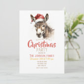 かわいいクリスマスウォーターカラーロバ 招待状 (スタンド正面)