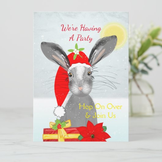 かわいいクリスマスウサギがパーソナルに 招待状 (スタンド正面)