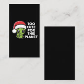 かわいいクリスマスエイリアン超地球ユーモア 名刺 (正面/裏面)