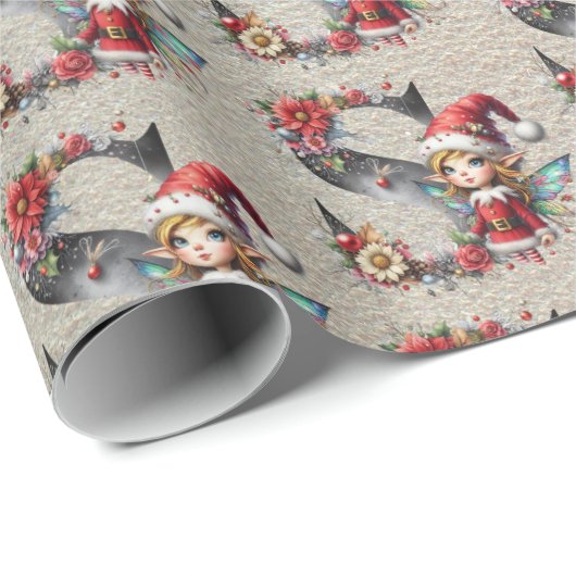 かわいいクリスマスエルフのフェスティブレターS ラッピングペーパー (ロールコーナー)