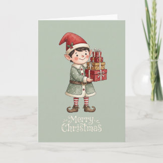 かわいいクリスマスエルフカード シーズンカード