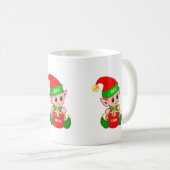 かわいいクリスマスエルフ コーヒーマグカップ (正面右)