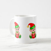 かわいいクリスマスエルフ コーヒーマグカップ (正面左)