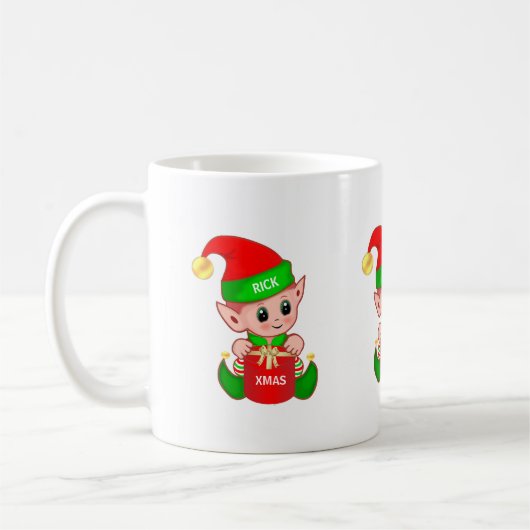 かわいいクリスマスエルフ コーヒーマグカップ (左)