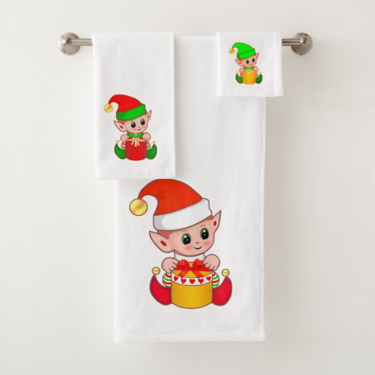 かわいいクリスマスエルフ バスタオルセット (インサイチュ)