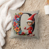 かわいいクリスマスエルフ フェスティブ オー フェイクタン レザー クッション (ブランケット)