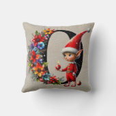 かわいいクリスマスエルフ フェスティブ オー フェイクタン レザー クッション (裏面)